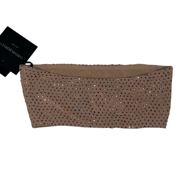 Cynthia Rowley Pink Rhinestone Mesh Bandeau Top size XS NWT - Picture 3 of 5